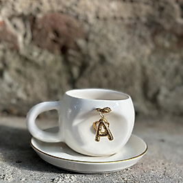 Seramik harfli Türk kahvesi fincan
